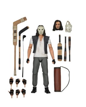 NECA Casey Jones figure with hockey sticks ready for display in your TMNT collection