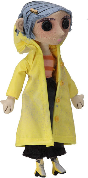 NECA Coraline doll featuring yarn hair and button eyes for faithful film display