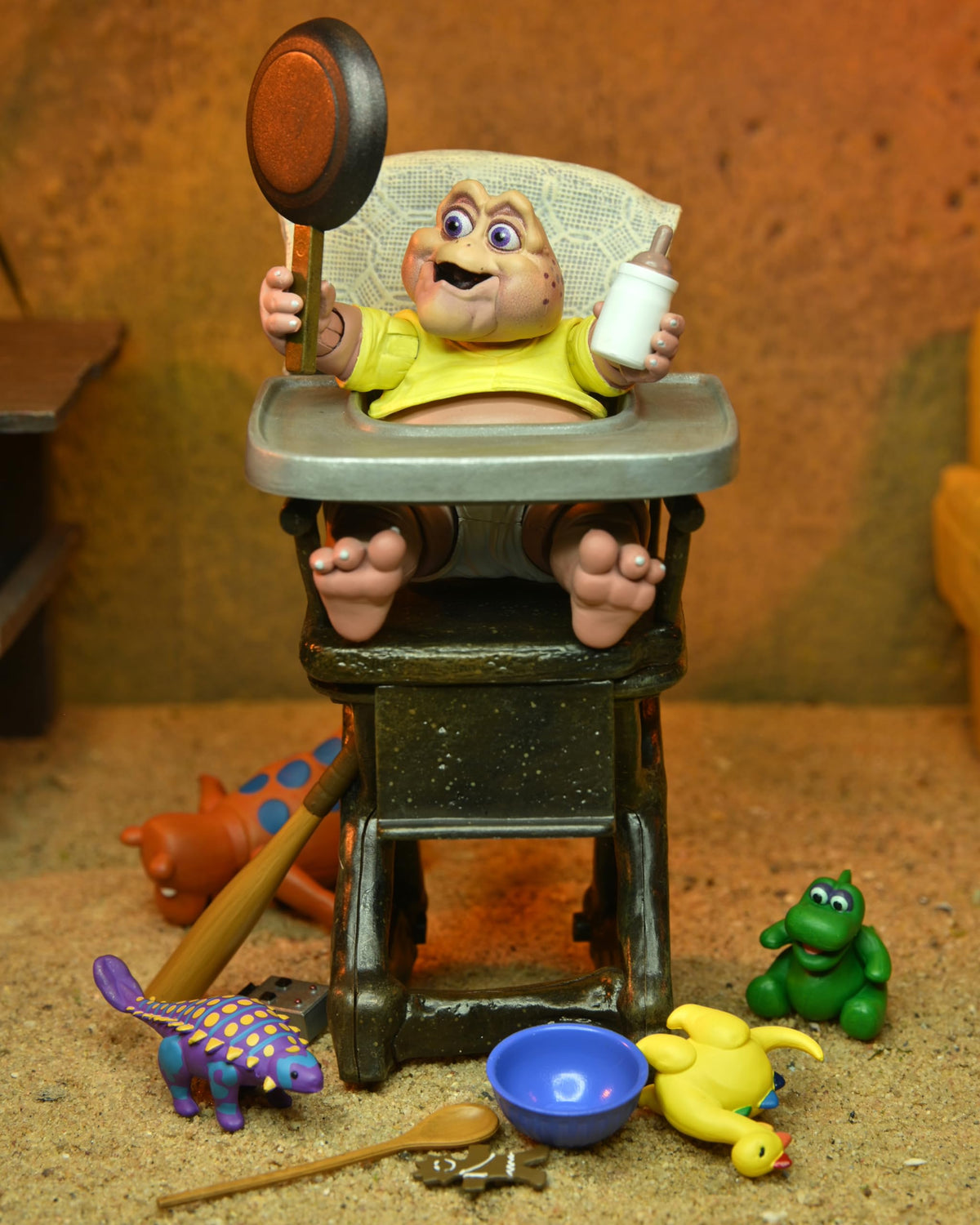 NECA Baby Sinclair baby bottle accessory included with figure.