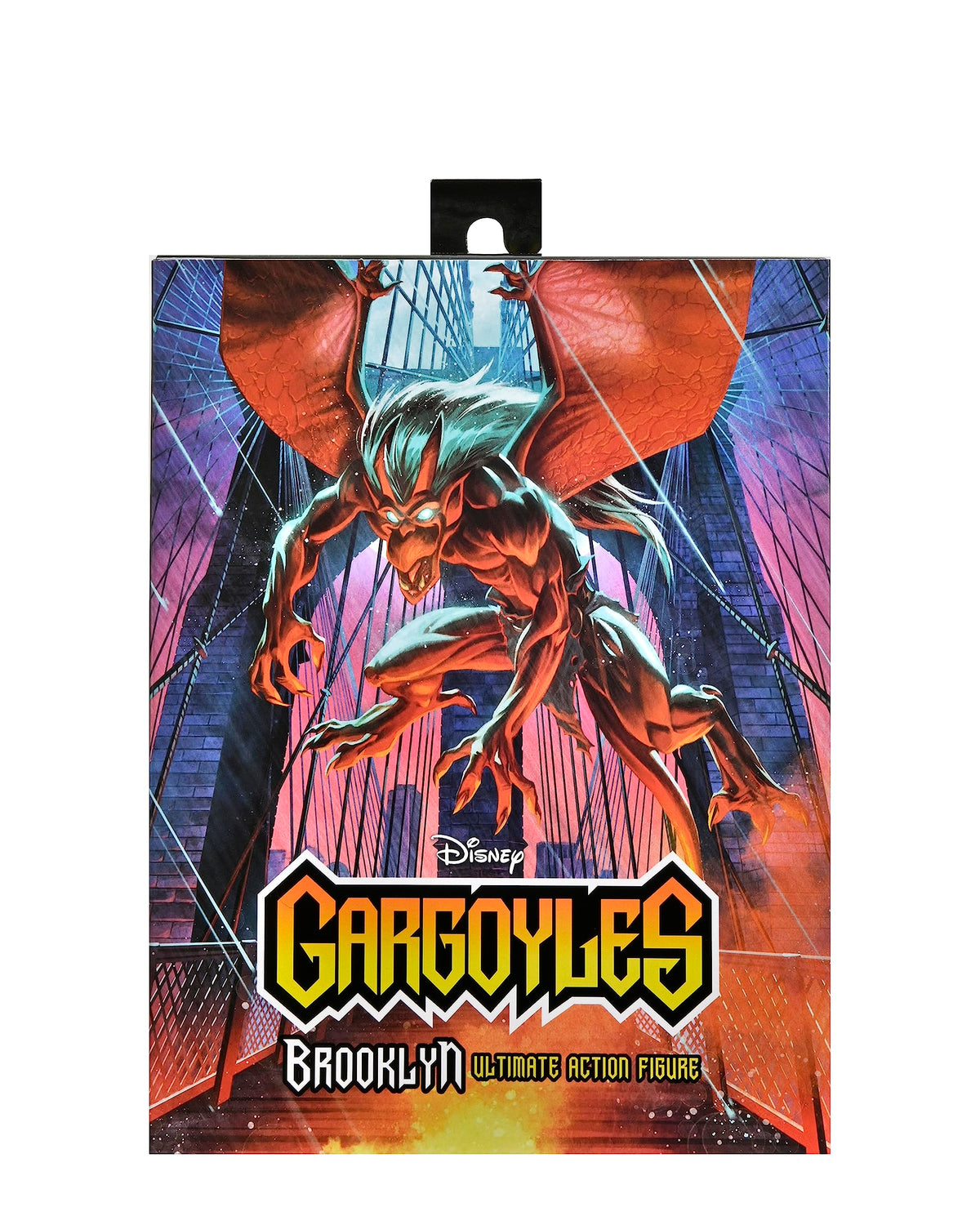NECA Gargoyles Brooklyn Ultimate figure in box front for display-ready presentation