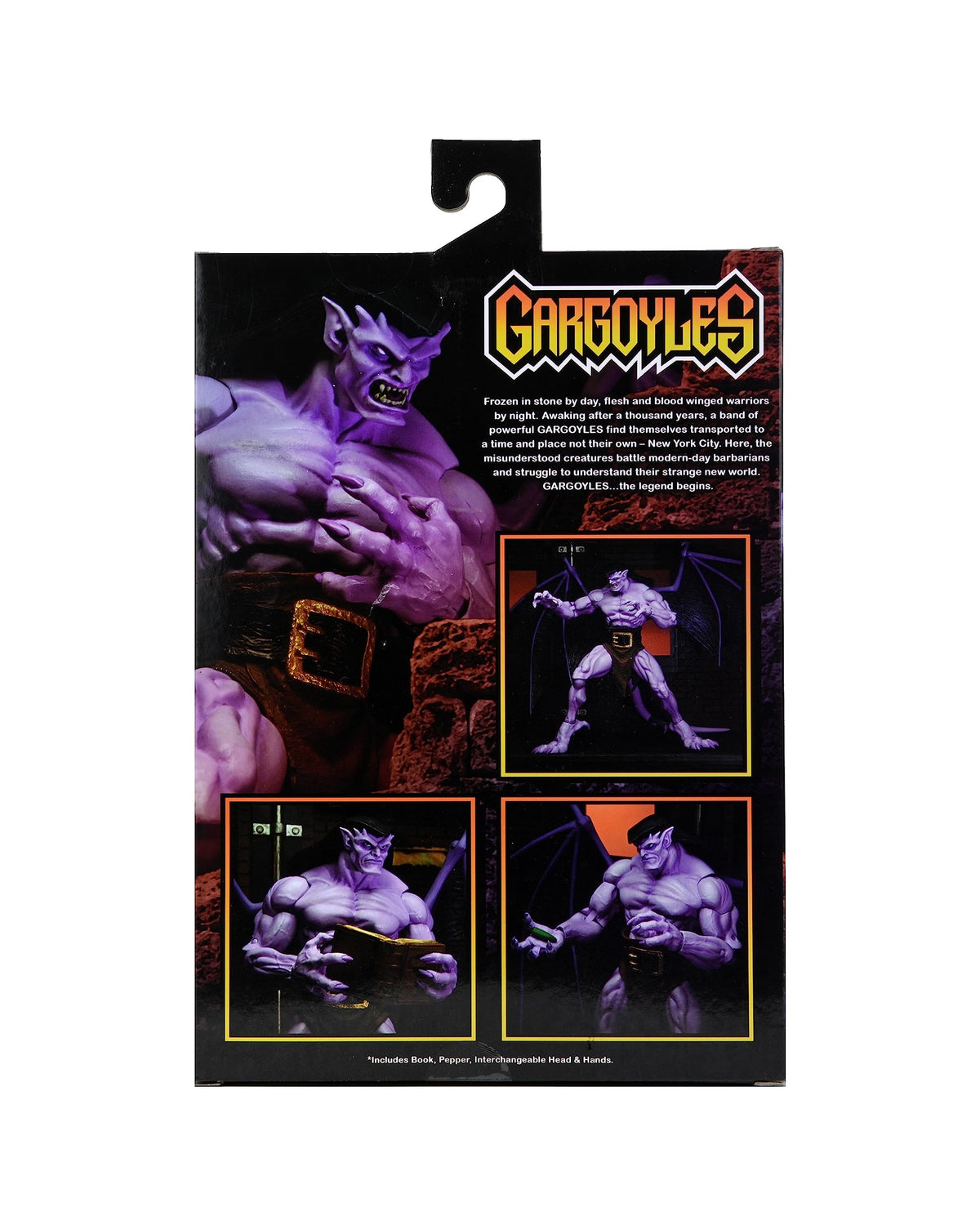 NECA Gargoyles Goliath book accessory complements display storytelling.