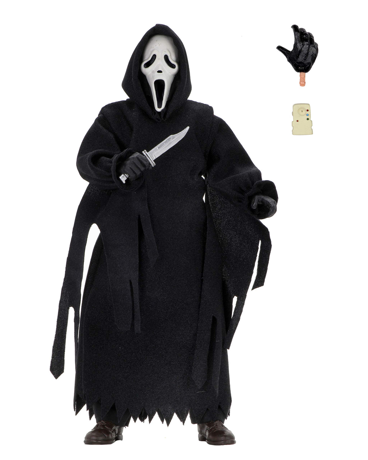 NECA Ghost Face 8-inch clothed figure with poseable joints for display.