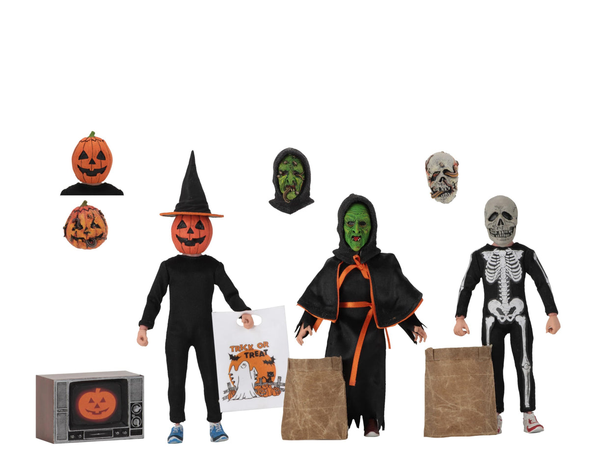 NECA Halloween 3 Season of the Witch figure with Silver Shamrock mask head for display