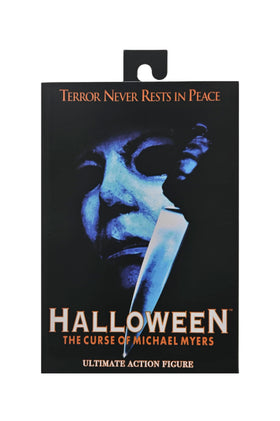 NECA Michael Myers figure with interchangeable heads for customizable display.
