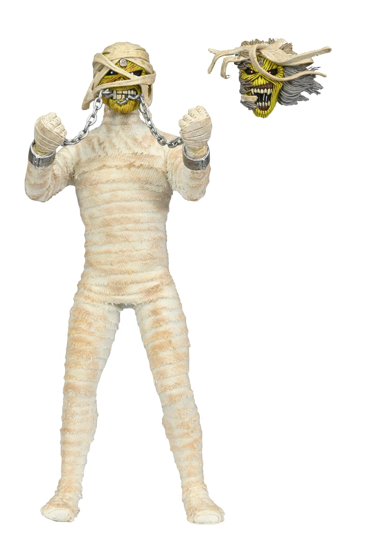 NECA Iron Maiden Mummy Eddie 8in clothed interchangeable head option.