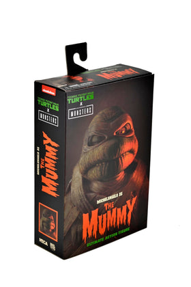 NECA Michelangelo as The Mummy front view highlights articulation and dynamic mummy look