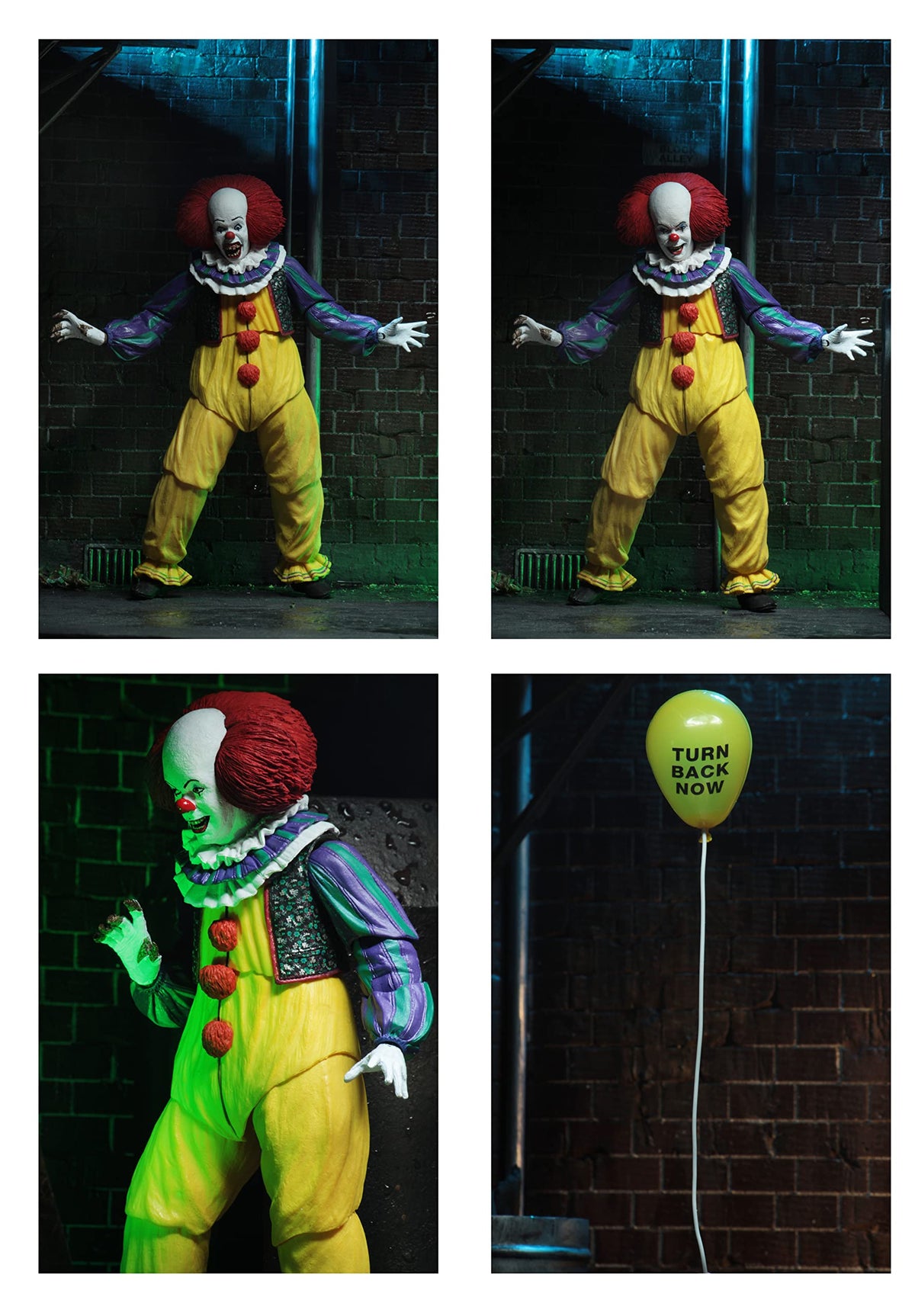 NECA Pennywise 1990 stands 7 inches tall for shelf presence.