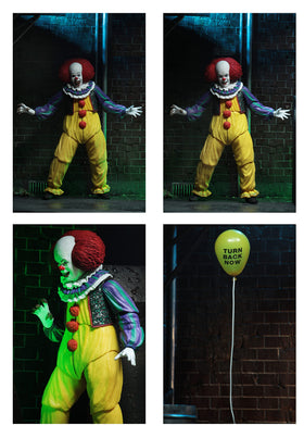 NECA Pennywise 1990 stands 7 inches tall for shelf presence.