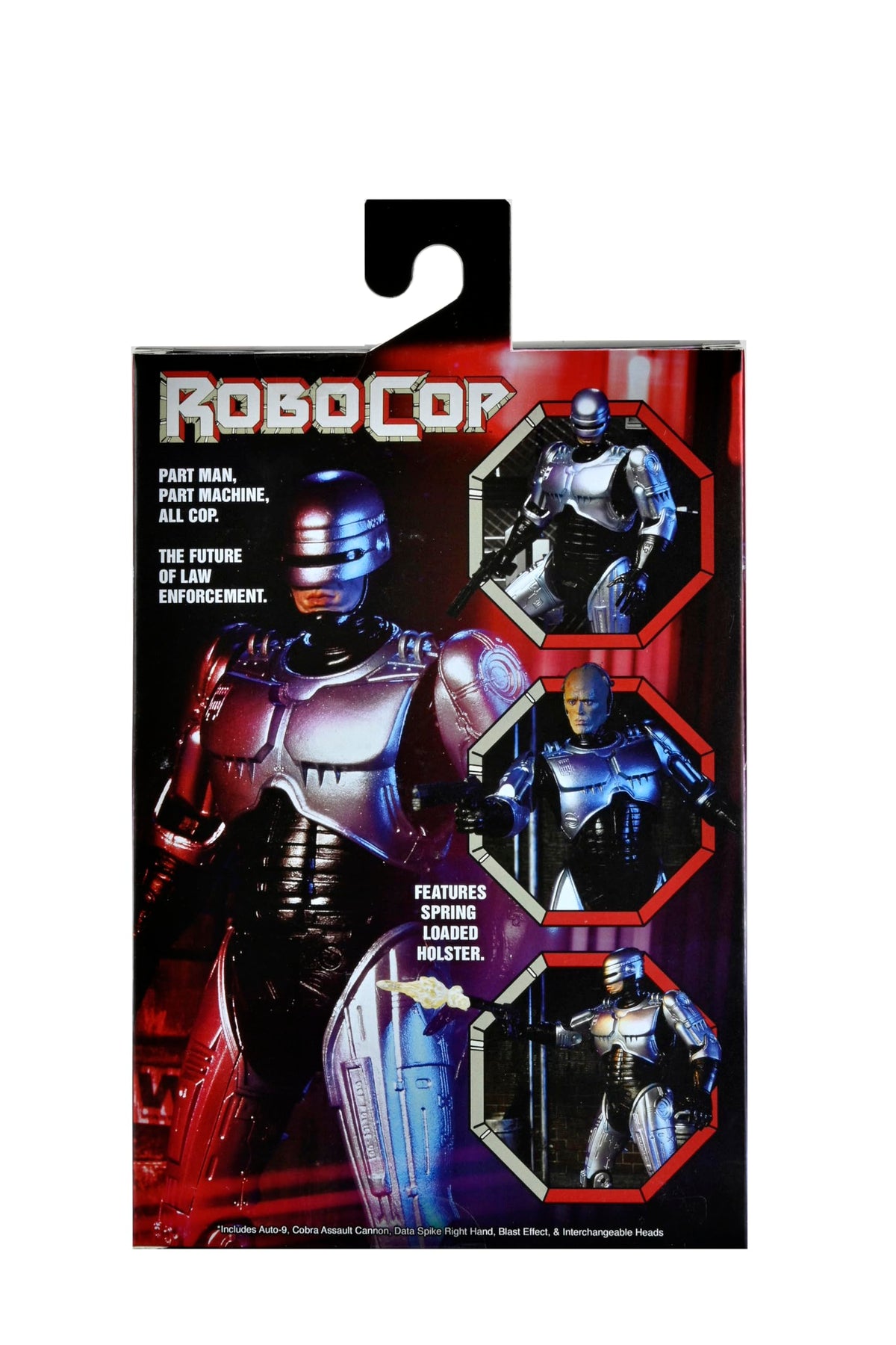 NECA Robocop window box packaging showcases collector-friendly display.