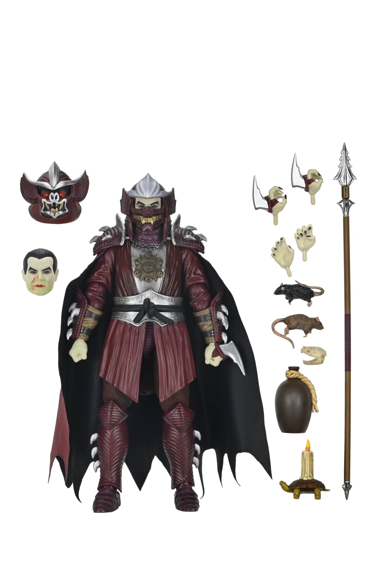NECA Shredder-as-Dracula with spear prop for action-ready poses