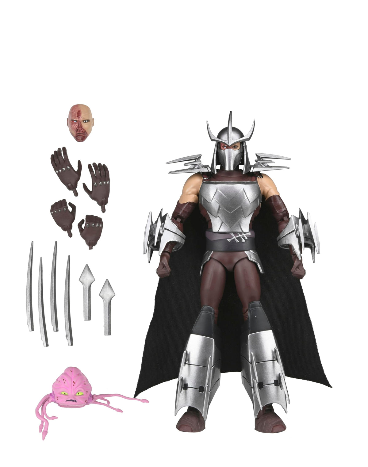 NECA Shredder Ultimate figure front view highlights detailed animation-inspired design for display