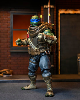 NECA TMNT Leonardo accessories image shows compatible diorama options