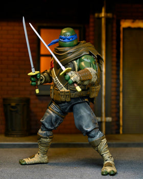 NECA TMNT Leonardo 1:7 scale box reference demonstrates true proportions for display