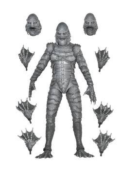 NECA Creature BW 7-inch figure in window display box for safe showcasing.
