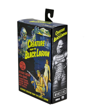 NECA Creature BW 7-inch figure silver-screen deco close-up head sculpt detail.