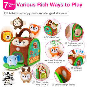 NECTAR BABY lion plush includes rattle and squeak sounds for sensory delight.