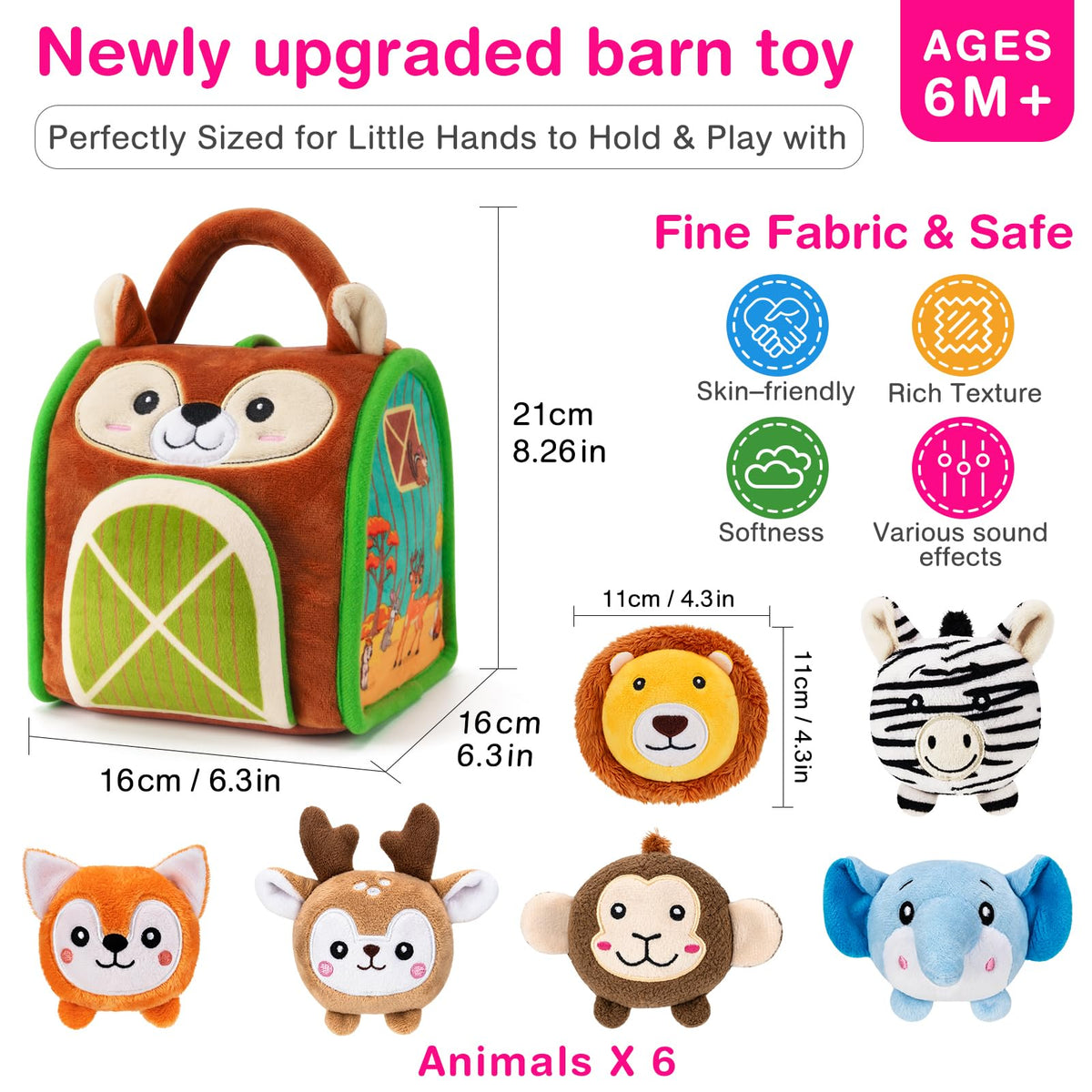 NECTAR BABY monkey plush invites counting and hand-eye coordination through play.