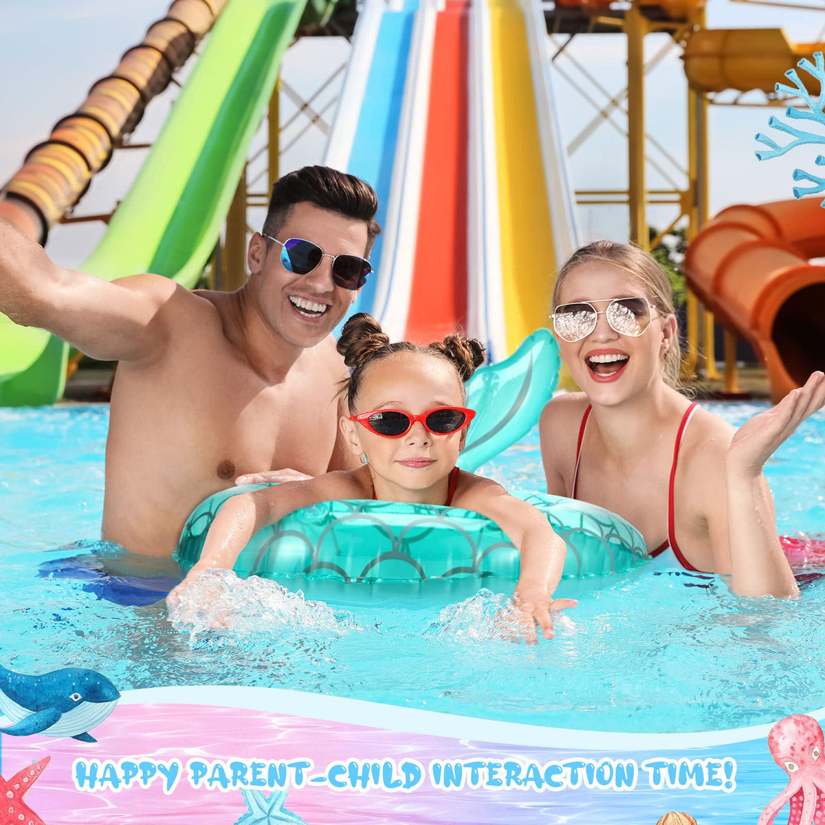 Neer mermaid pool float pink 60cm, eye-catching design supports easy water orientation.
