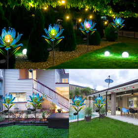 NEFELIBATE wind spinner patio-decor blue creates a vibrant focal point.
