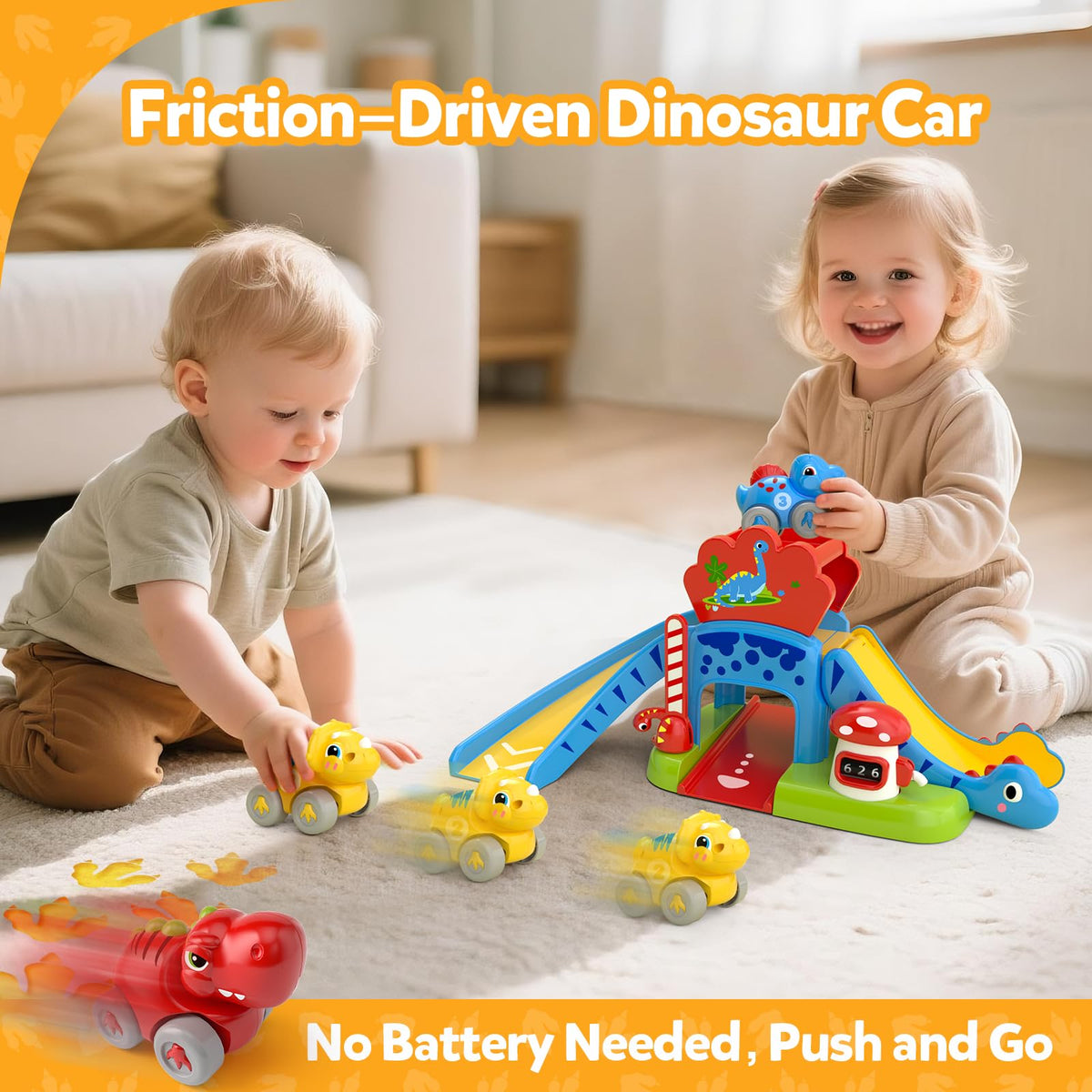 NEHEME dinosaur slide with multiple paths sparks creative play.