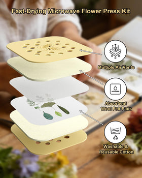 NEIGIKI compact 9x9-inch press secures blooms for crafts.