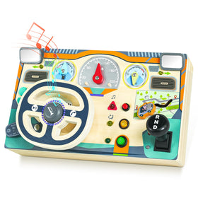 Neikko Busy Board steering wheel for toddlers promoting motor coordination.