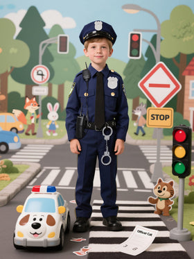 Neilyoshop kids police costume hat completes the officer look for events