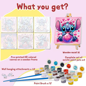 nekpiahu kids paint by numbers easel included for easy table-top art