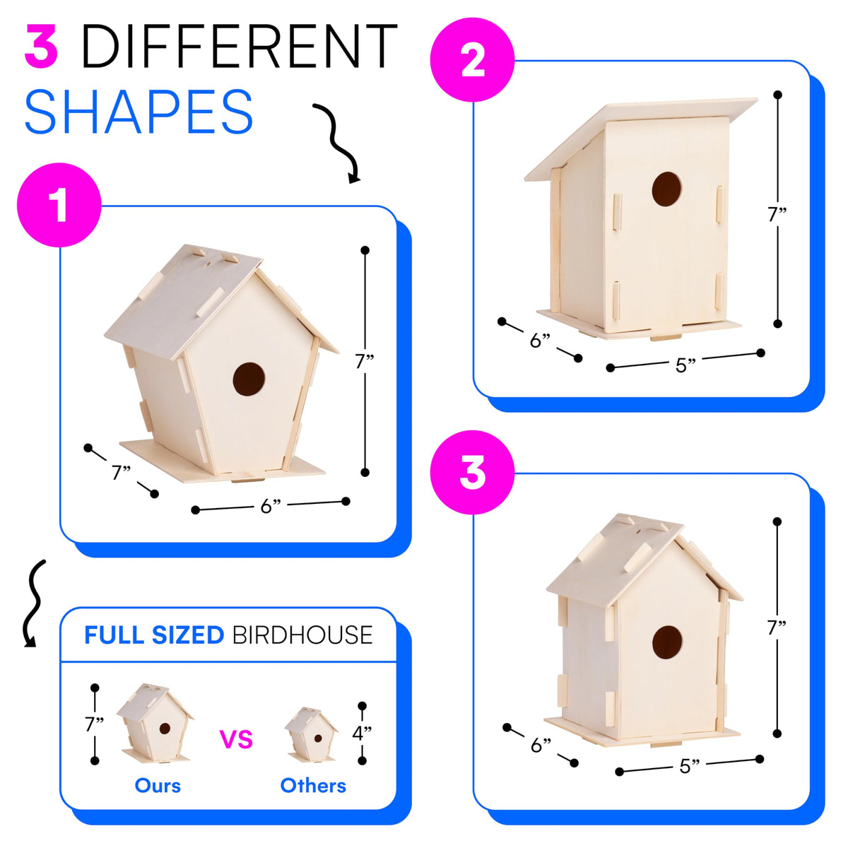 Neliblu birdhouse kit paints and brushes enable creative painting sessions.