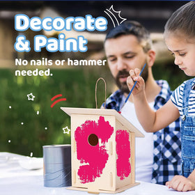 Neliblu DIY 12 Wooden Bird House Kit – unfinished wood ready for decoration