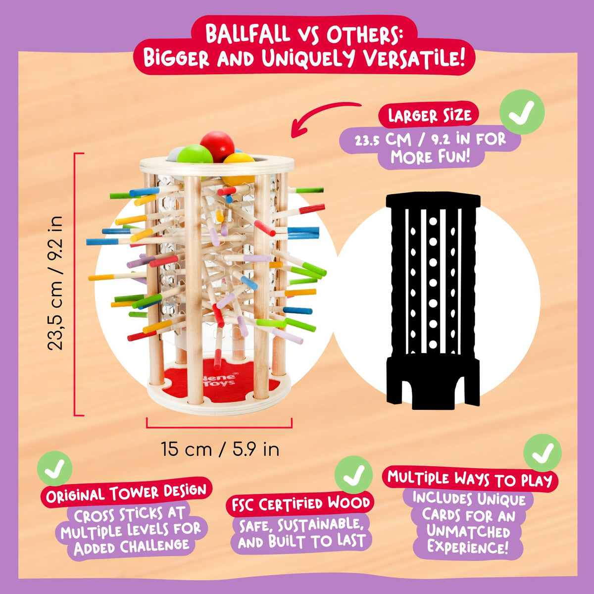 Nene Toys BallFall Jumbo smooth edges for safe, worry-free play.