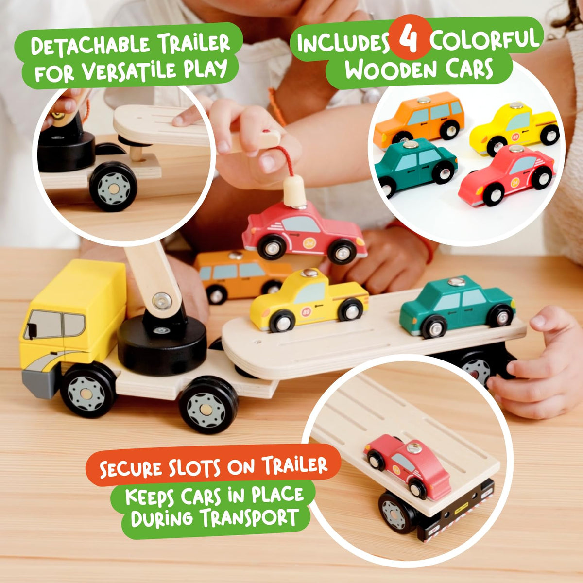 Bright wooden cars from Nene Toys inspire creative, hands-on play