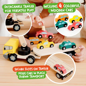 Bright wooden cars from Nene Toys inspire creative, hands-on play
