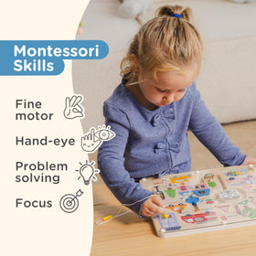 Nene Toys Magnetic Maze Board compact design ideal for car or plane trips.