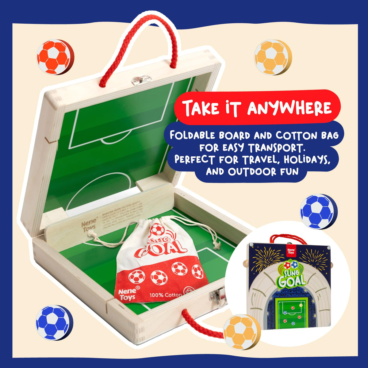 Nene Toys Sling Goal discs in motion highlight quick reflexes during fast rounds