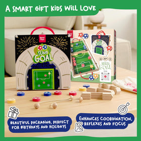 Nene Toys Sling Goal family game night captures shared laughter and friendly competition