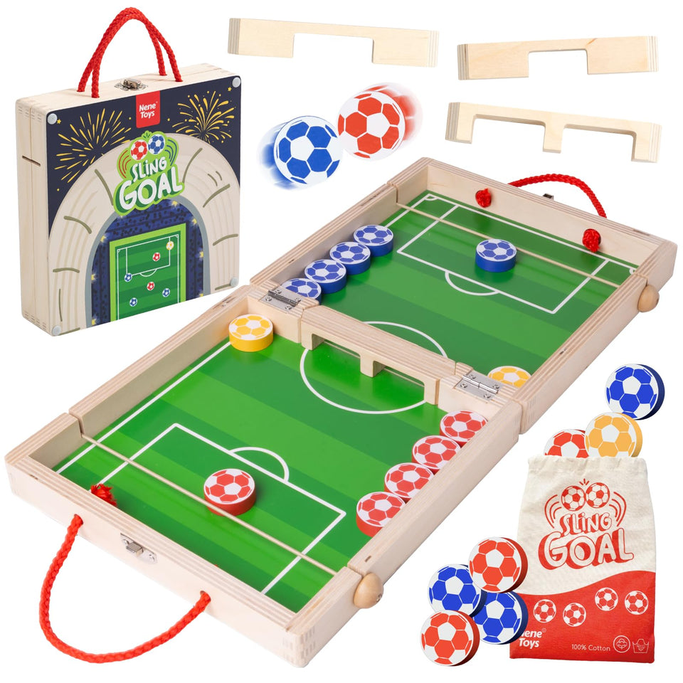 Nene Toys Sling Goal wooden board in action boosts hand-eye coordination during play