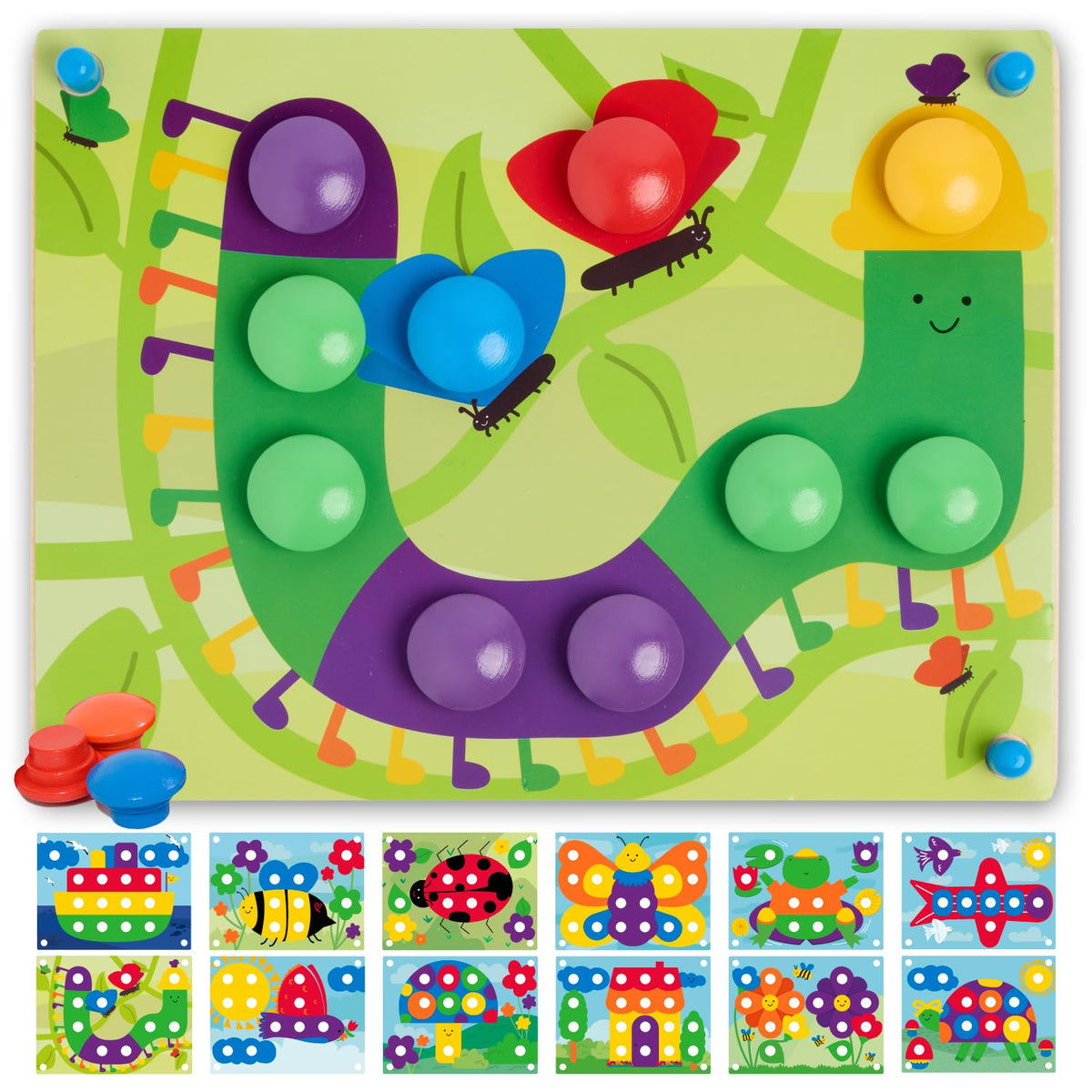 Nene Toys wooden color puzzle base for color matching and focus.