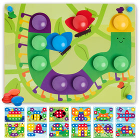 Nene Toys wooden color puzzle base for color matching and focus.