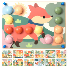 Nene Toys color matching pegboard with pastel buttons for color recognition play