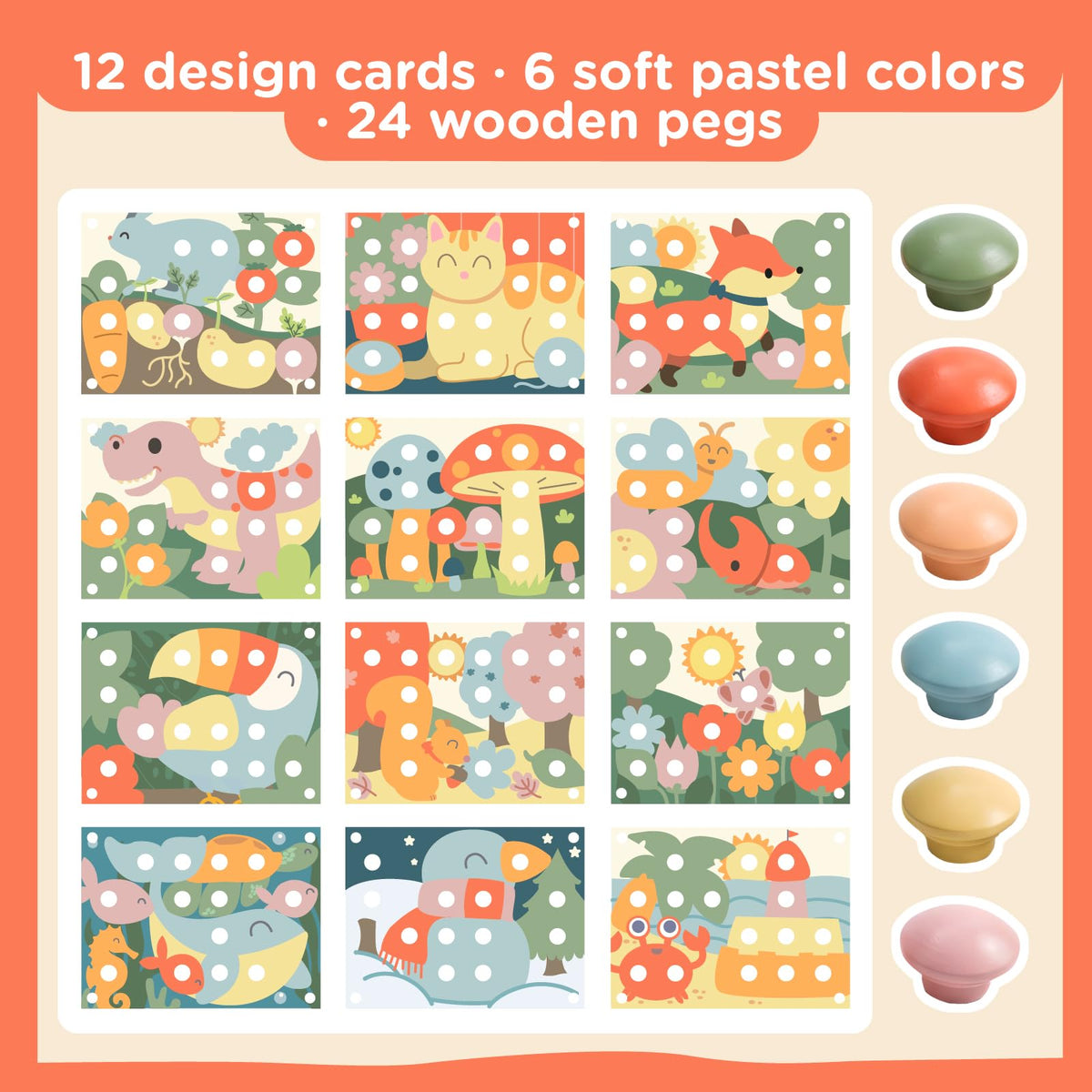 Nene Toys pattern cards and base board for guided or open-ended play