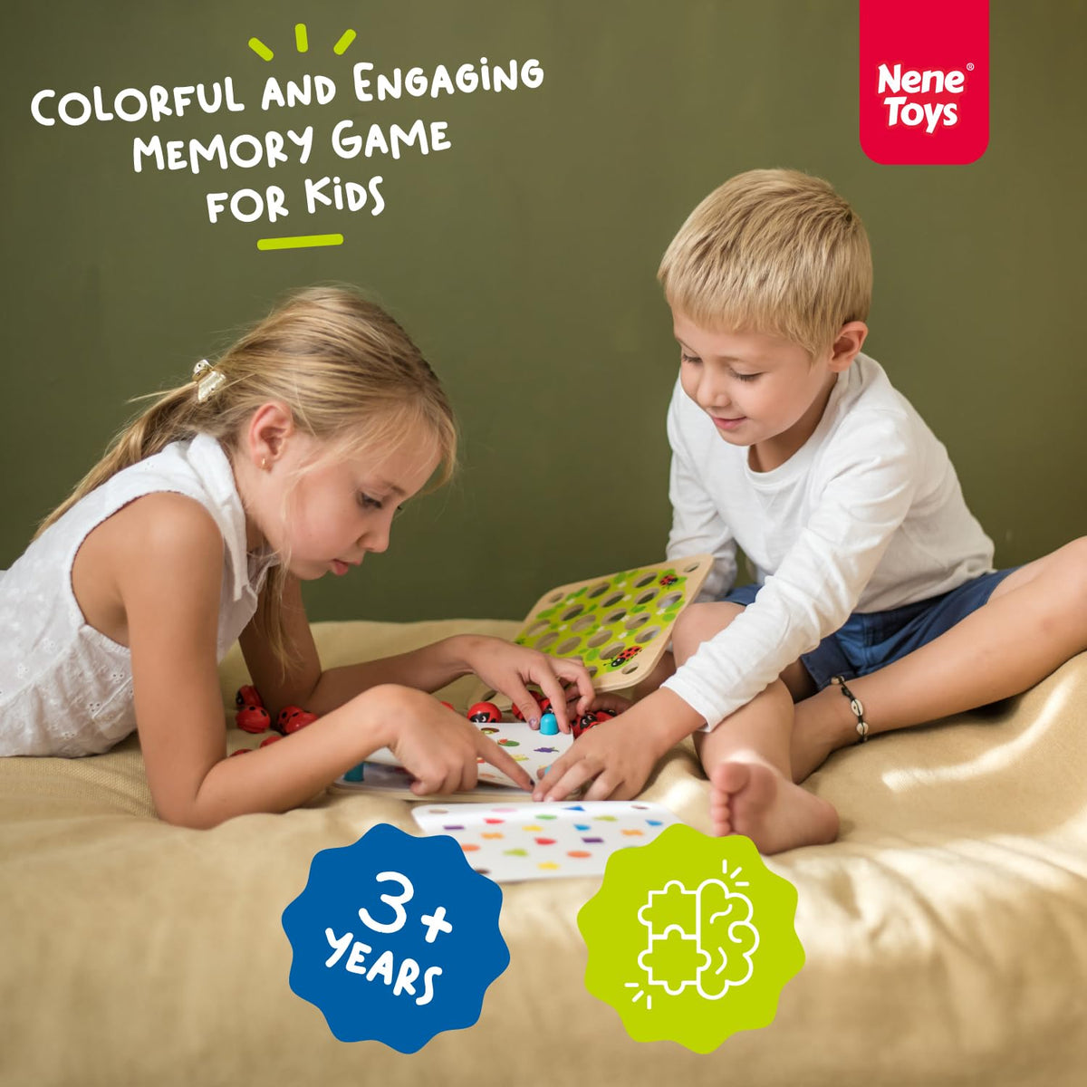 nenetoys wooden memory game play: hands-on learning through matching in a compact travel-friendly kit