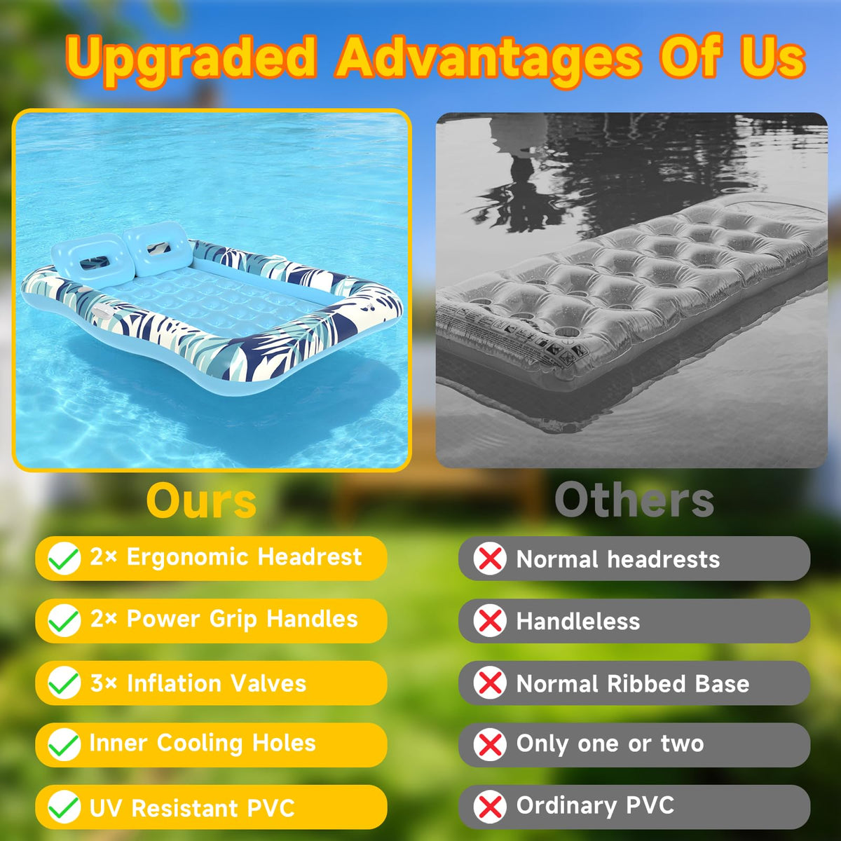 Nenrsl blue pool float ideal for pool parties and lakes.