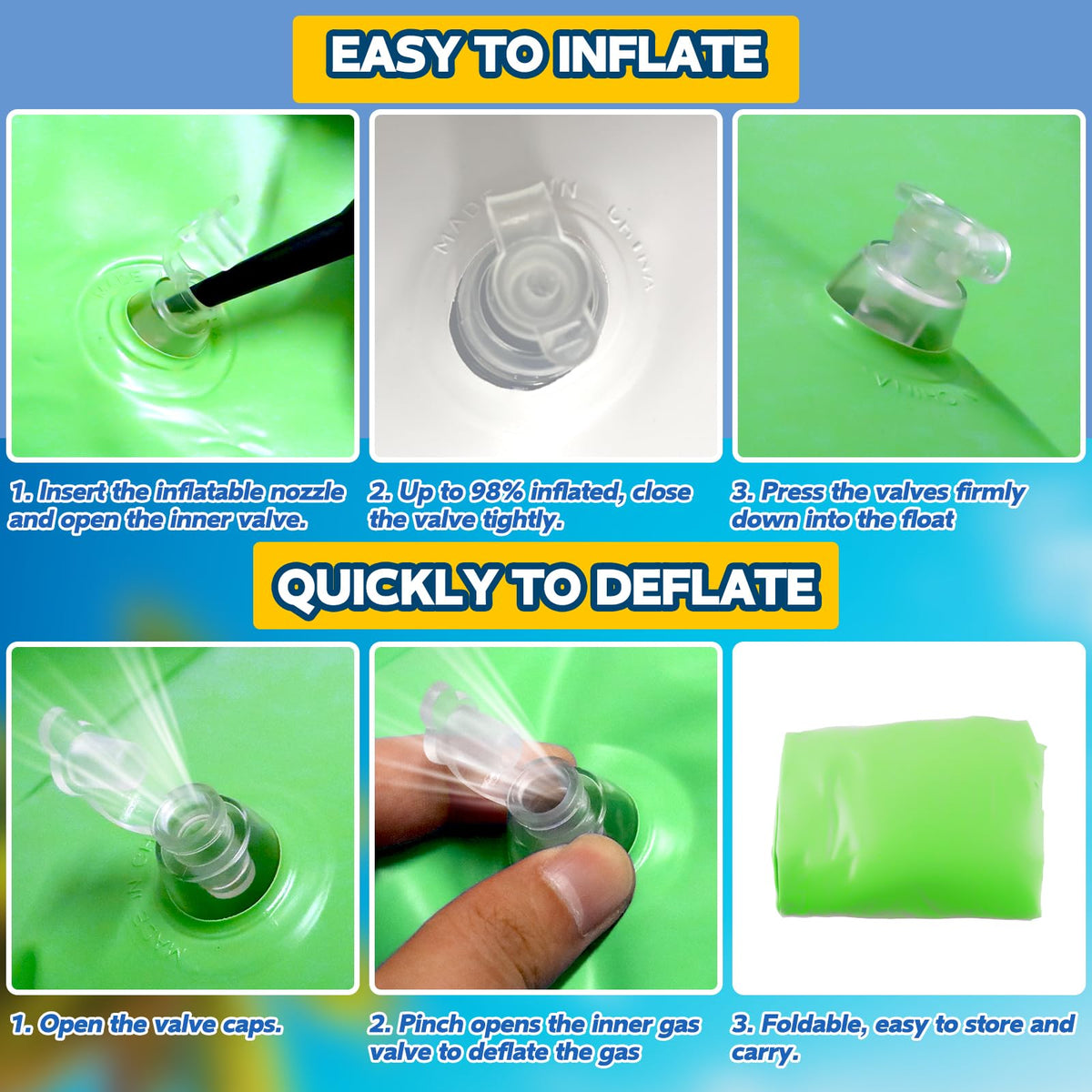 Nenrsl pool float sturdy handles for stable handling on water
