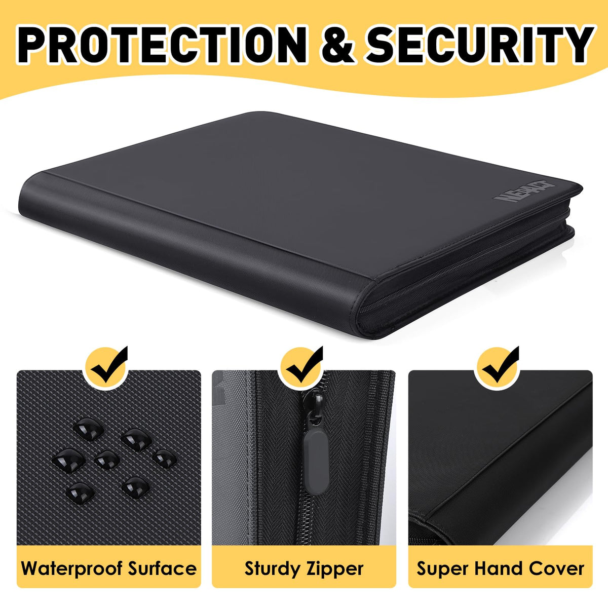 NEOACT interior pages with 16 pockets per page and clear sleeves