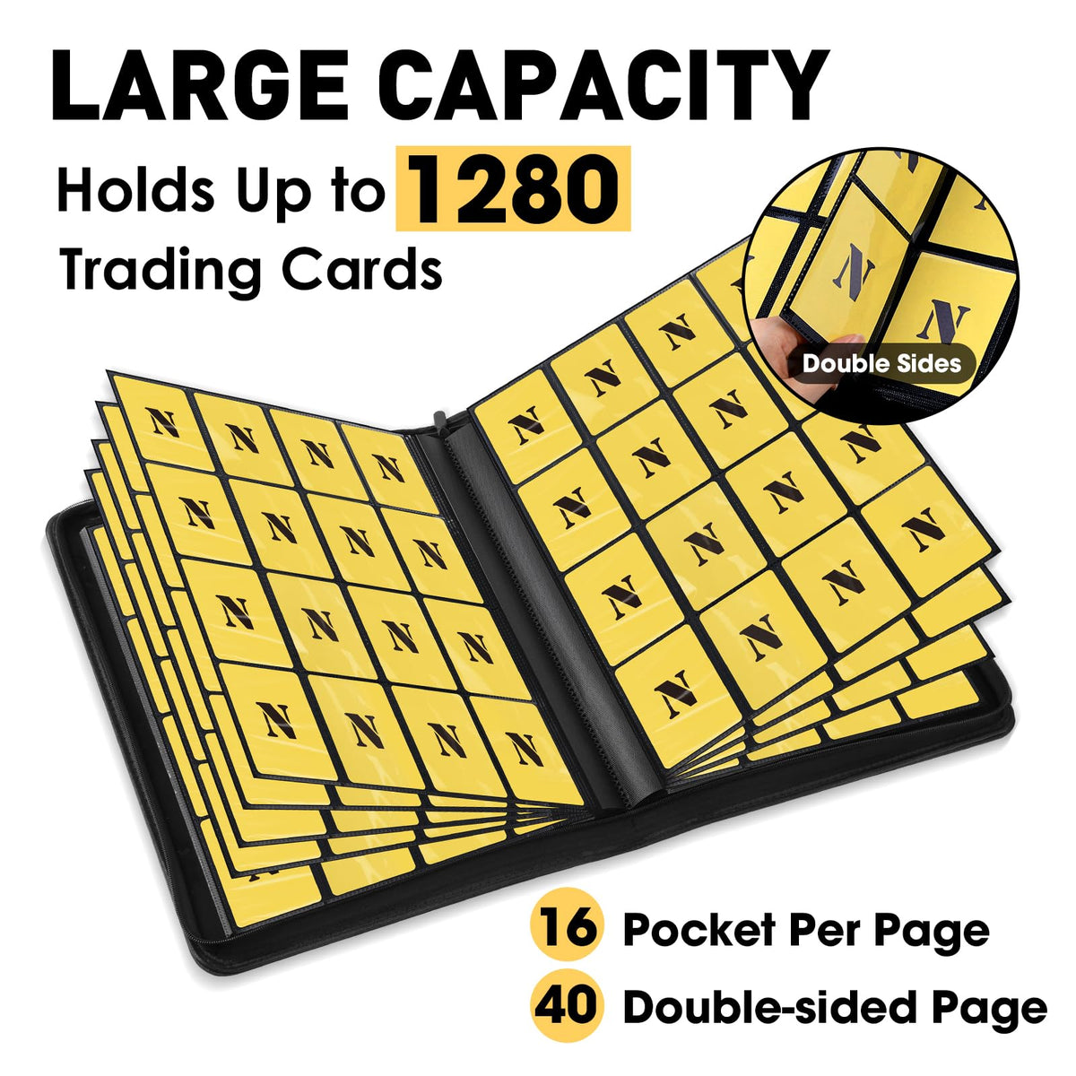 NEOACT binder side-loading pocket in use for quick card insertion