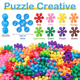 NEOACT interlocking blocks set shown for versatile construction play to boost fine motor skills.