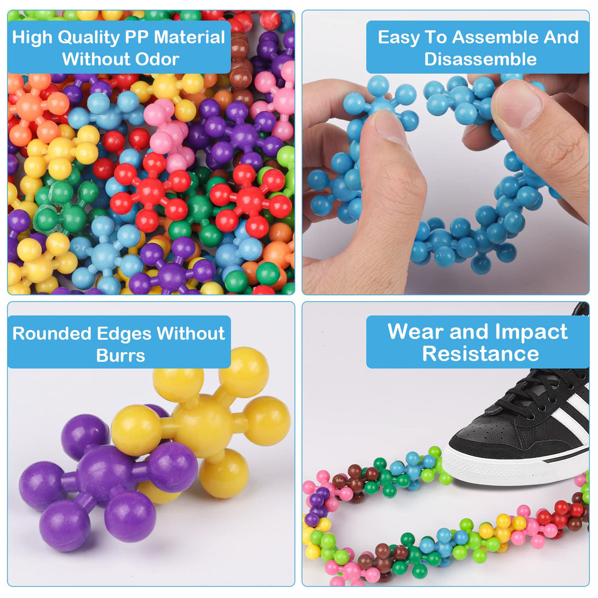 NEOACT safe, BPA-free blocks ideal for preschoolers' hands.