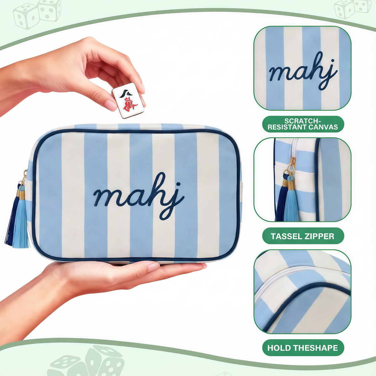 NeoDigix mahjong bag featuring thickened fabric protection against dust and wear.