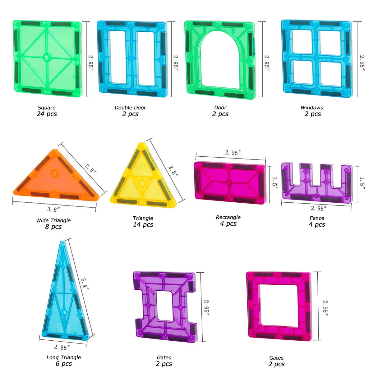 NEOFORMERS magnets compatible with Magna-Tiles and Picasso Tiles for expanded play